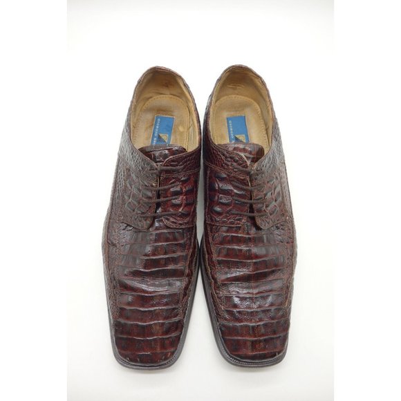 Giorgio Brutini Brown Crocodile Print Leather Lace Up Oxfords Shoes Men\'s 13 M main image 7